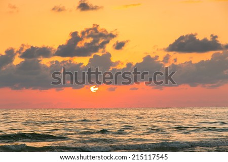 Beautiful sunset sky over the Atlantic ocean