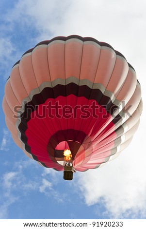 Photographer shooting from hot balloon in the sky. Balloon Festival, Colorado, USA