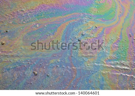 Background of an oil slick on the road.