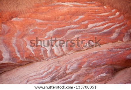 Abstraction for Backgrounds, colorful stone from the Middle East Lost City of Petra, Jordan