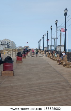 Seaside Heights, N.J., USA - CIRCA August 30, 2013 Pier and boardwalk, destroyed by hurricane Sandy and still being re-built