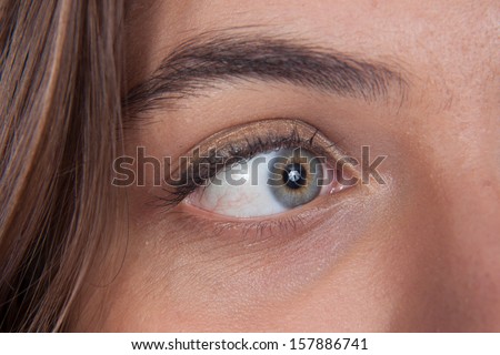 Woman\'s eye looking to the right