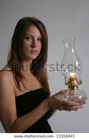 Woman holding a lantern