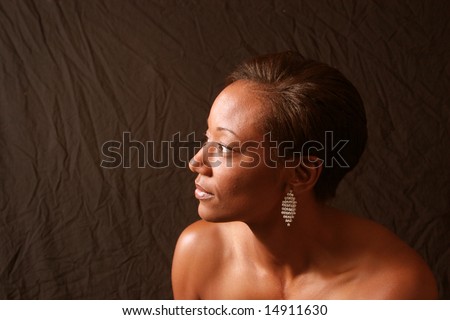 African american woman looking to the left