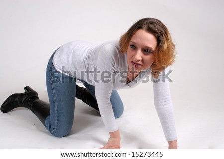 Woman kneeling down