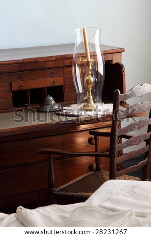 Bed and writing desk