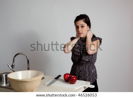 Woman frustrated with cooking