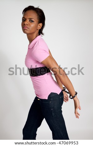 stock photo African american woman handcuffed Save to a lightbox 