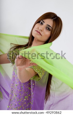 Woman in traditional Indian dress