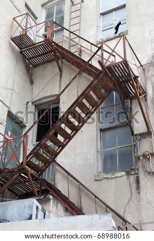 Fire escape in an old building