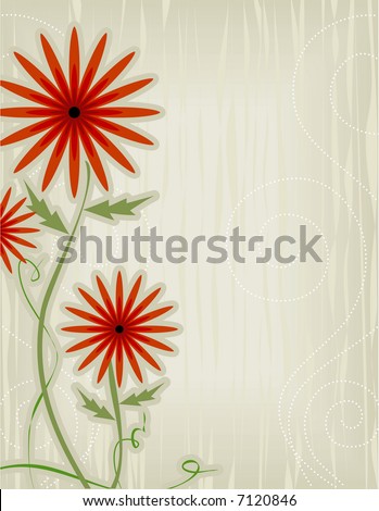 clip art flowers vines. red flowers and vines;