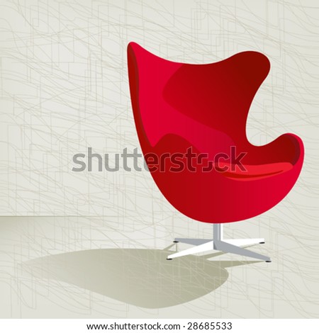 Swanky Retro Red Mid-Century Modern Chair With A Subtle Modern ...