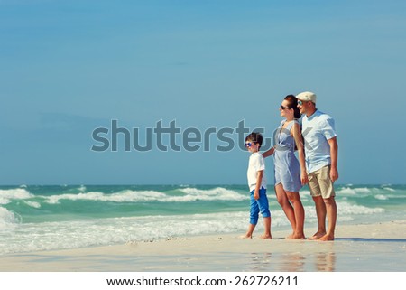 Happy beautiful family on Florida summer holiday vacation