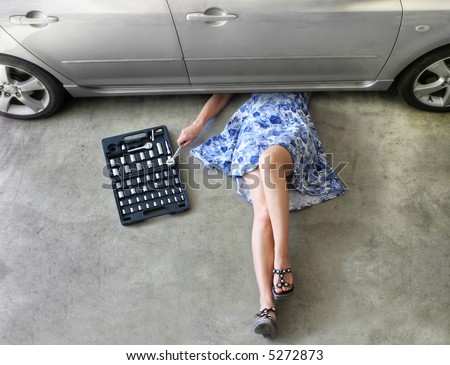 Man Pants - Girl working on car