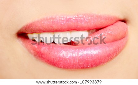 close up of open woman mouth