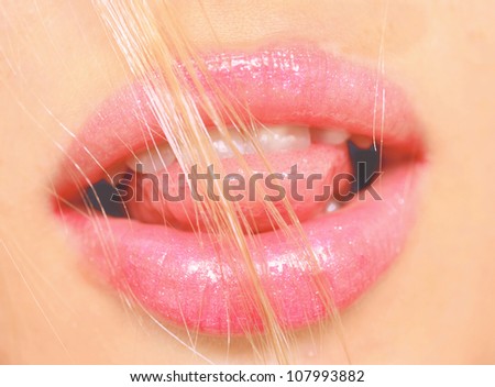 close up of open woman mouth