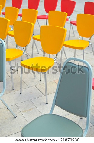 multicolored chairs