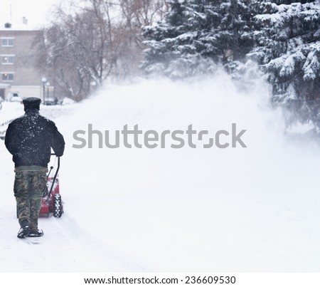 Snow removal with a snow blower