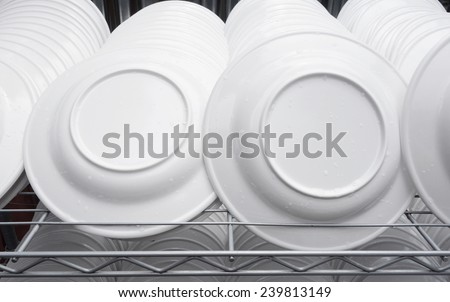 close up of clean plates