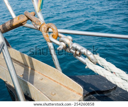 metal hooks and rope