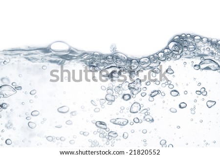 water splash over white background