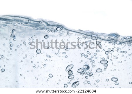 wave with bubbles over white