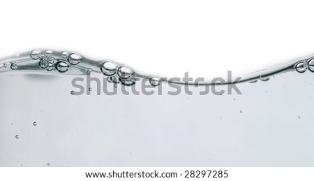 wave and bubbles over white