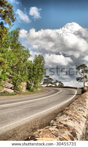 mountain road in Borovoe, Kazakhstan
