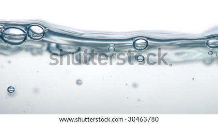 bubbles in a water on a white