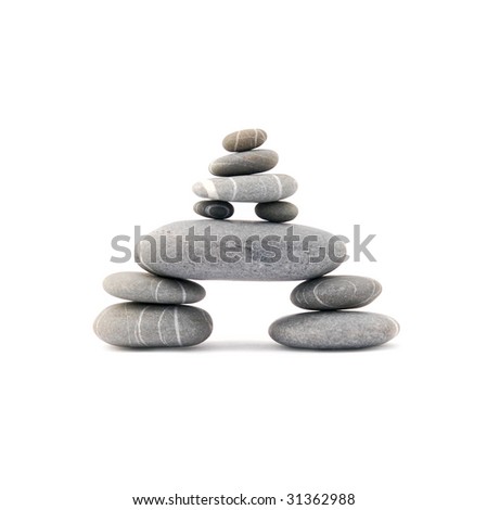 stone tower isolated on a white background