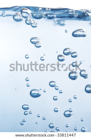 bubbles in water isolated on white