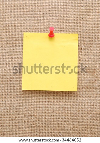 empty note over sack background