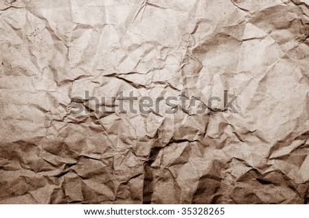 brown wrinkled paper for background