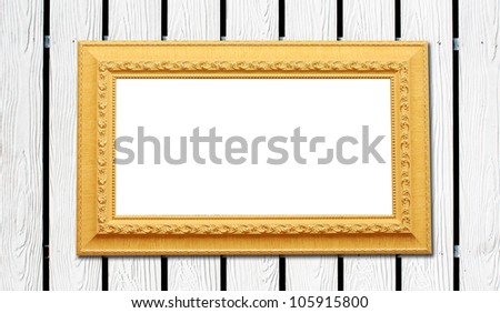 THe white wood fence background with yellow photo frame
