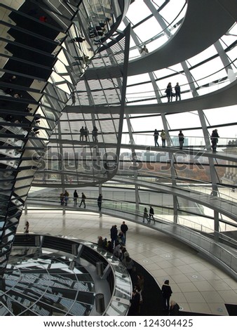 BERLIN,GERMANY- NOVEMBER 18:German Reichstag, is the first in the world to be as environmentally friendly as parliaments, it works completely with renewable energy on18,2012 in Berlin -Germany