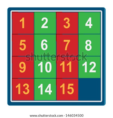 the puzzle game you play lining up all the numbers in sequence from one to fifteen