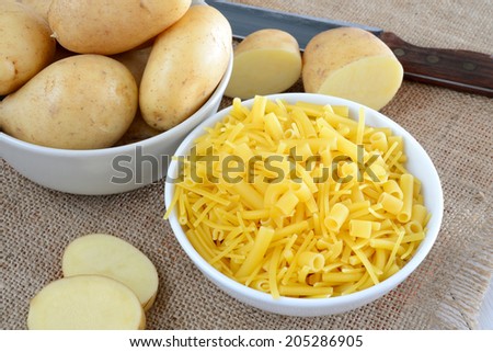 typical neapolitan recipe mixed pasta and potatoes