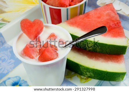 low-fat plain yogurt creamy watermelon flavor