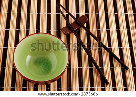 Chinese sticks and bowl for meal.