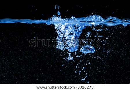 Photo of water splash on a black background.