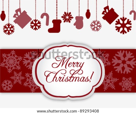 Cute Christmas Card Template Stock Vector Illustration 89293408 : Shutterstock