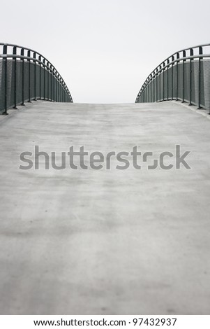Empty bridge/walkway background with copy space