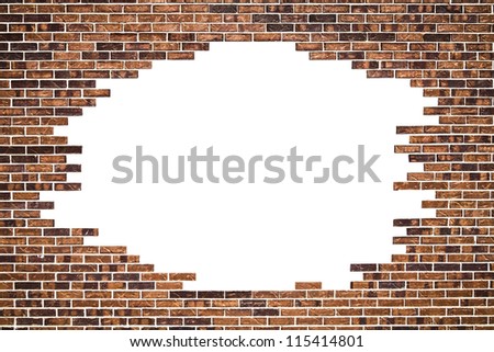 Brick wall (frame) and white background