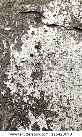 Simply a old concrete wall with white paint on it. You can see too rusty nails in it.