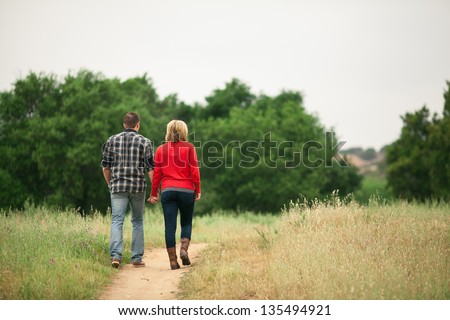 Couple walking away