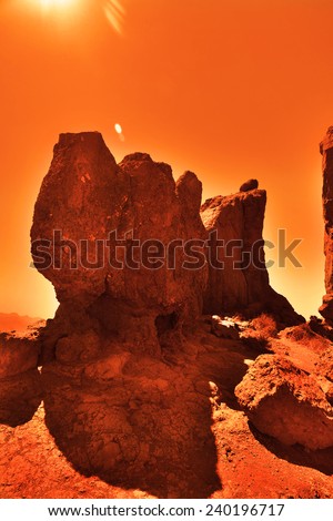 View of the red terrestrial planet