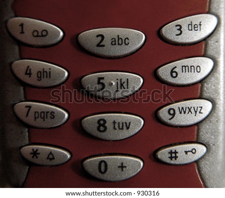 The keypad of a mobile phone