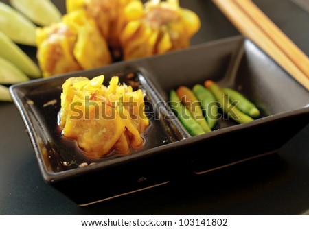 Chinese Steamed Dumpling food closeup