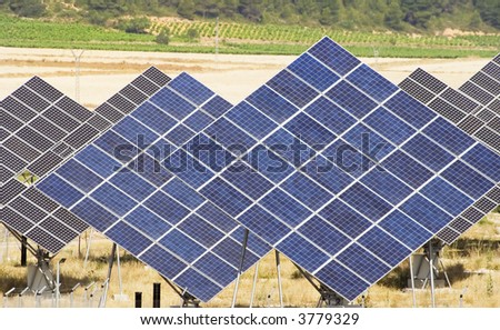 Some solar panel generating energy.
