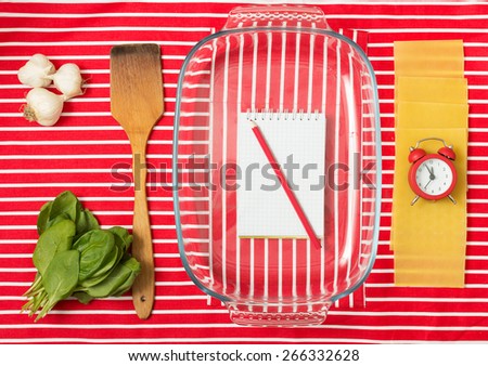 Making of tasty dinner on a bright background